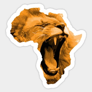 African Lion Roaring | Safari Culture | Africa Map | Africa Is Calling Sticker